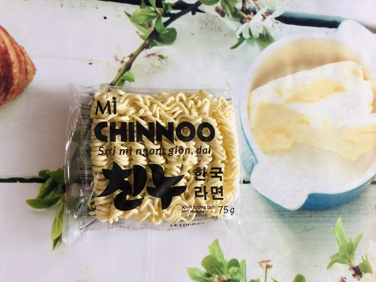 combo làm bánh gạo mì cay (bánh gạo 1kg bột phô mai sốt kim chi mì chinnoo)