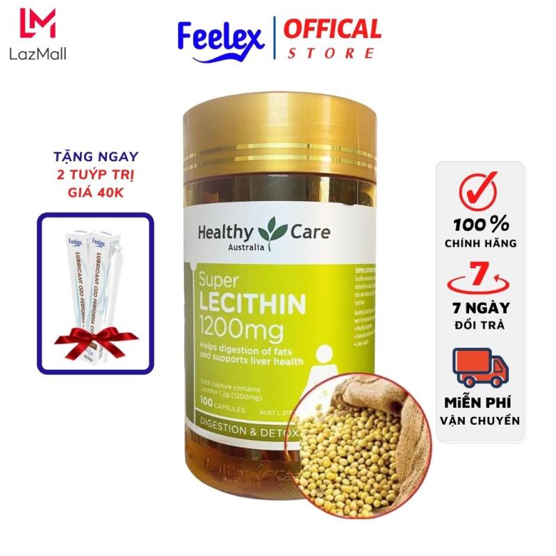 Tinh chất mầm đậu nành Healthy Care Super Lecithin 1200mg Feelex Store - Hộp 100 viên