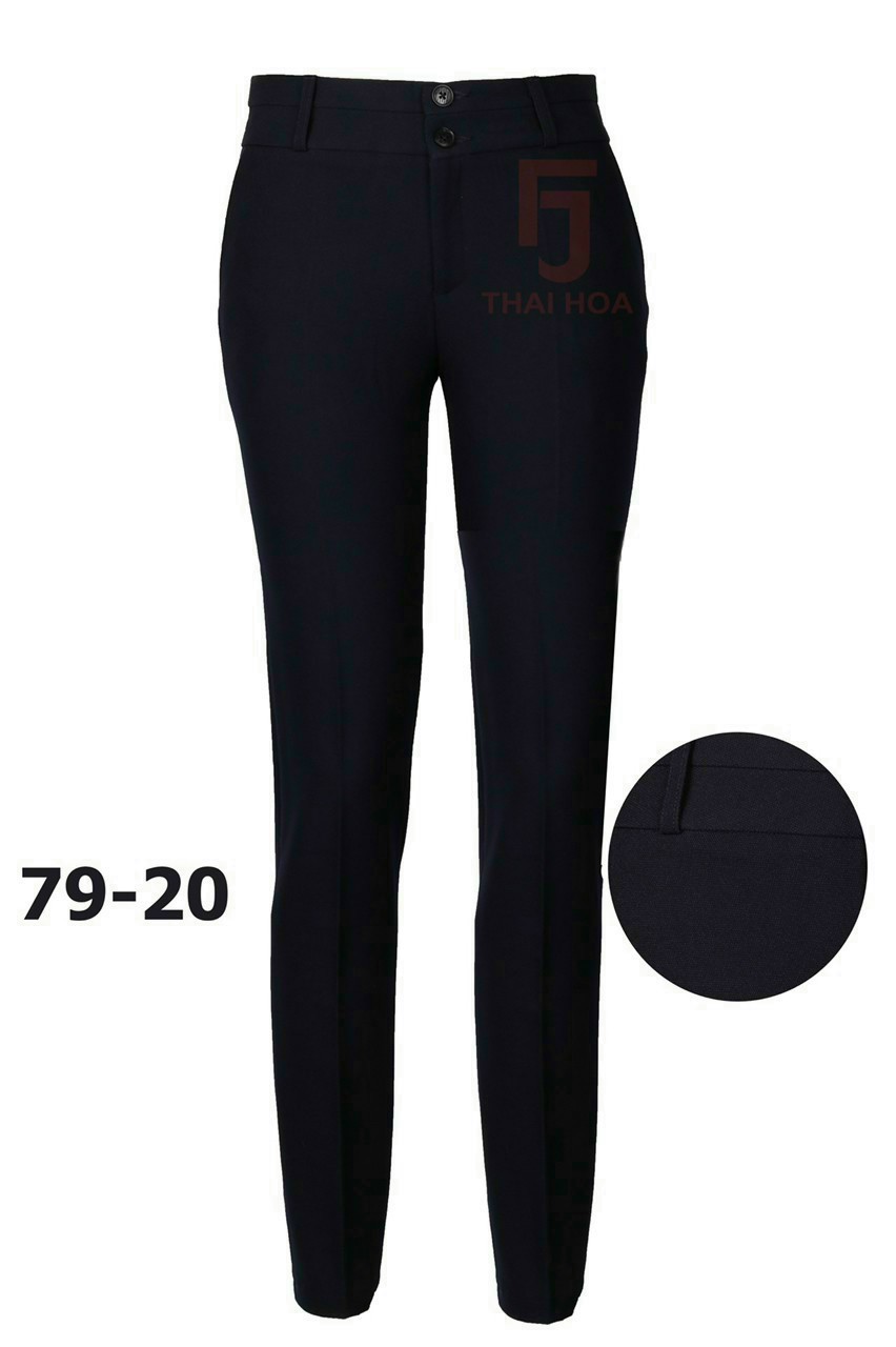 Quần tây nữ màu xanh đen chất vải dày mềm 79-20 935-20 Thái Hoà