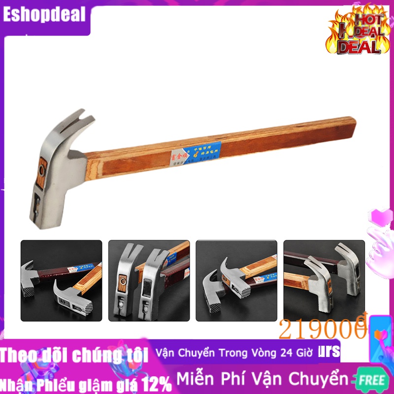 Eshopdeal【Ready Stock】1PC Compressed Wood Handle Hammer Anti-slip Claw Hammer Nail Hammer (0.35)