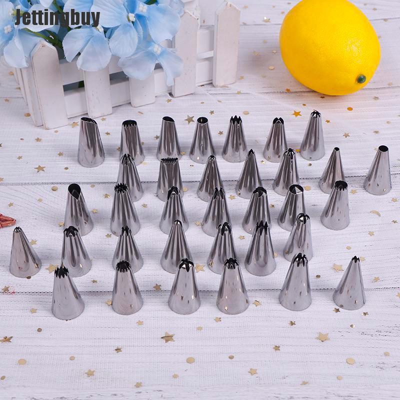 [Jettingbuy] Stainless Steel Icing Piping Nozzles Tools Set Box Cake Decorating A: 24Pcs