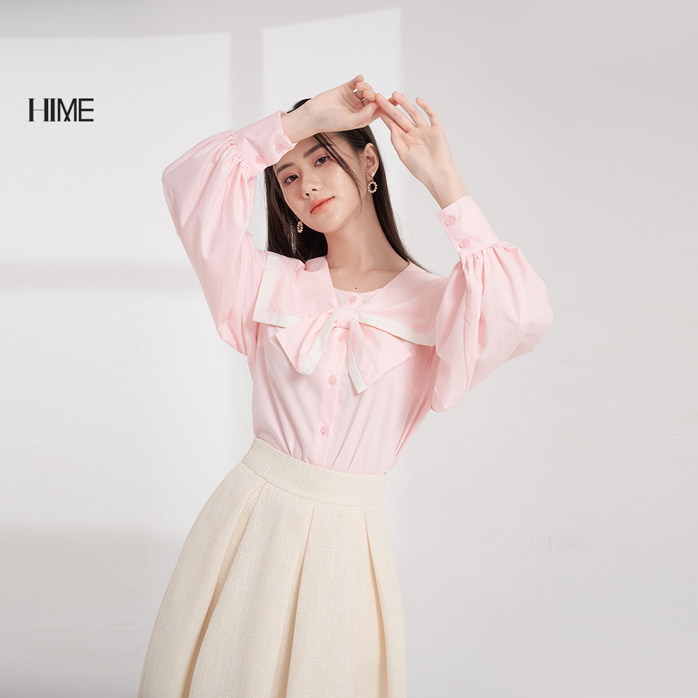 Áo sơ mi cổ nơ thiết kế HIME H182