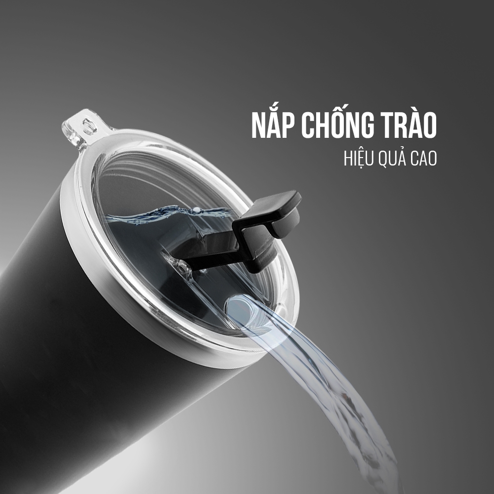 CỐC GIỮ NHIỆT ELMICH INOX 304 2243666 (Dung tích 580ml, Màu: Cam/Đen, Giữ nóng 8 tiếng lạnh 12 tiếng)