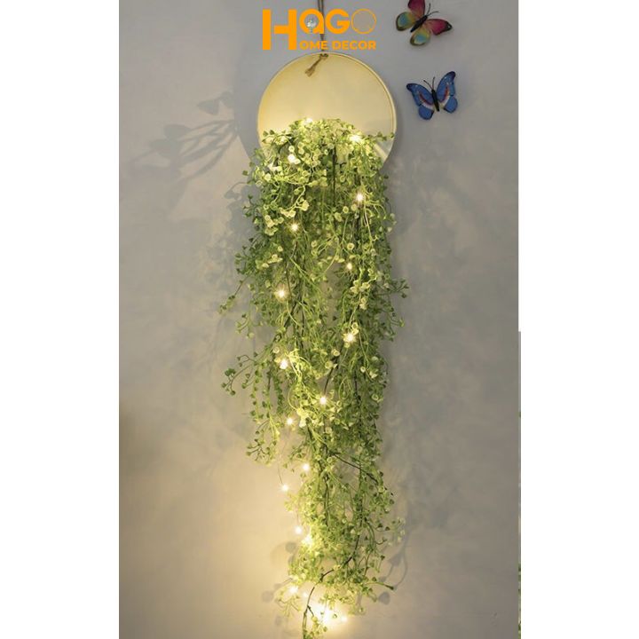Lẵng hoa, giỏ cắm hoa lụa treo tường trang trí, decor theo phong cách Châu âu hiện đại, giỏ hoa cắm sẵn tặng kèm đèn led.