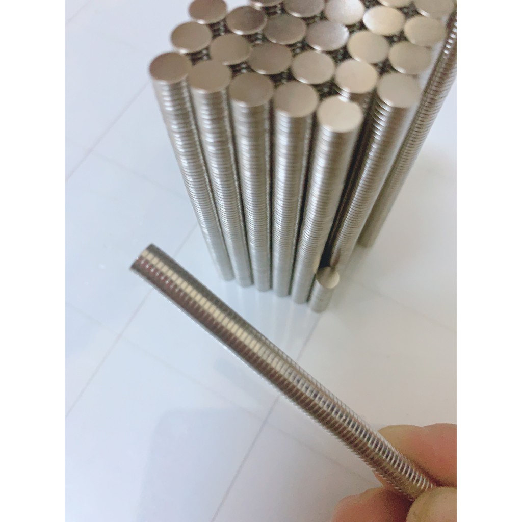 100 viên nam châm 6x1mm loại nam châm đất hiếm chất lượng tốt