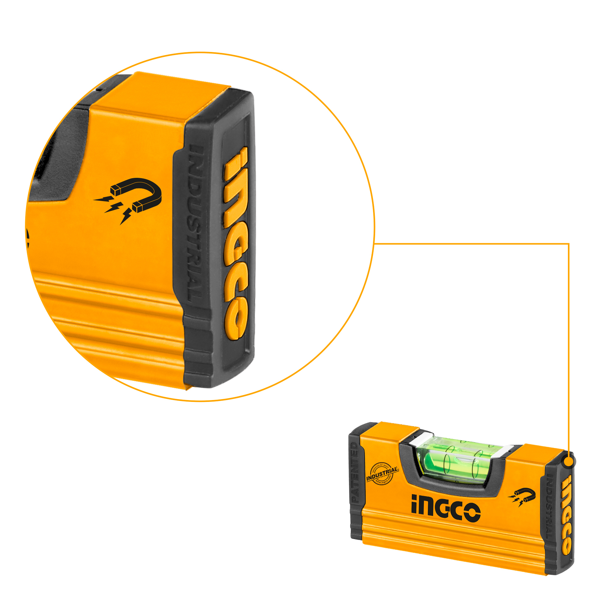 Thước thủy mini bỏ túi có nam châm INGCO HMSL03101