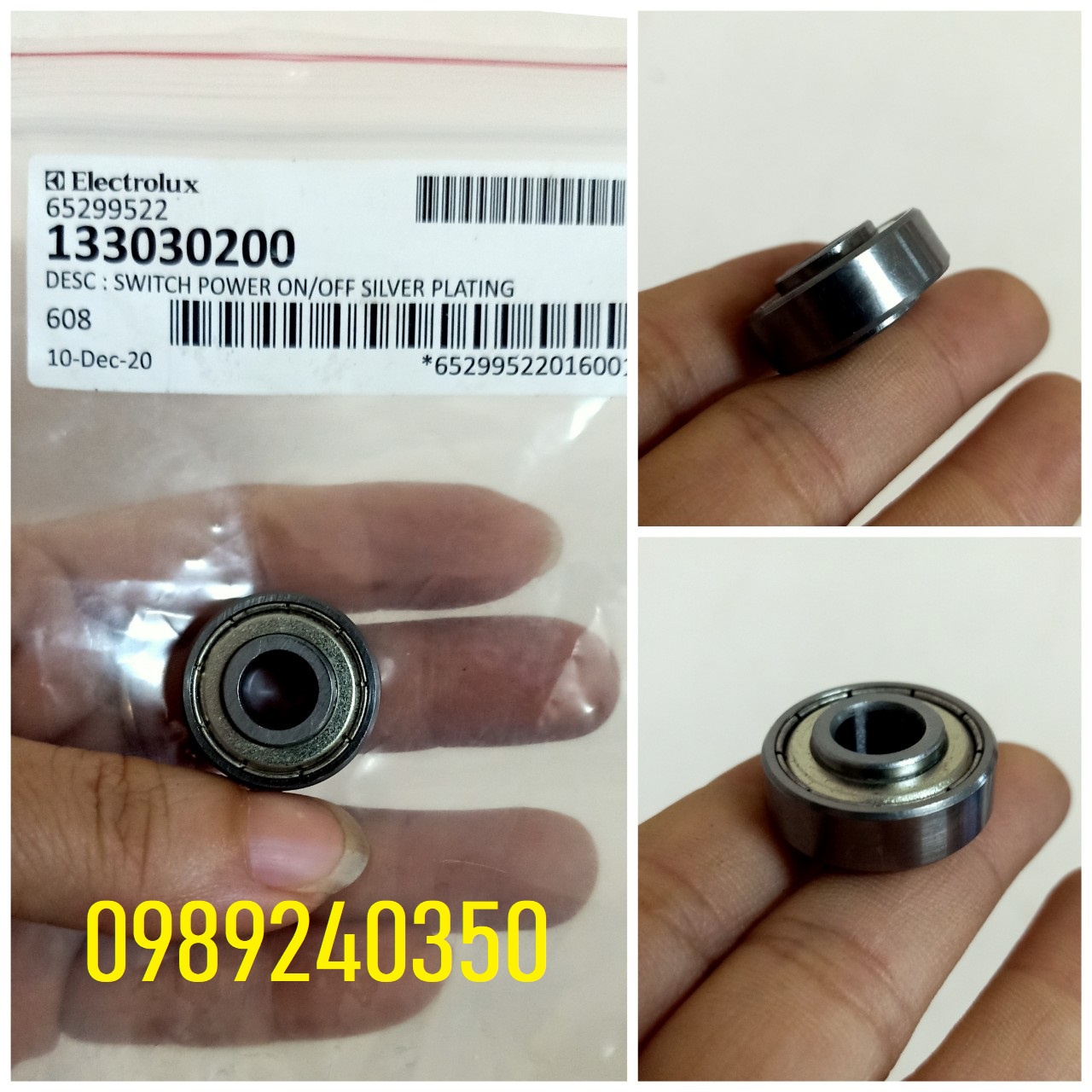 Vòng bi lồng máy sấy electrolux edv605/ edv705/ edv6051/ edv7051/ edv6552/ edv7552 chính hãng