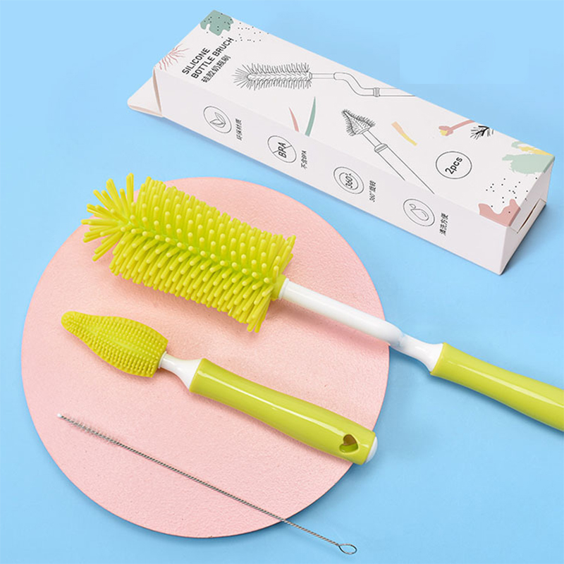 Cây cọ rửa bình sữa 3 món cao cấp silicon