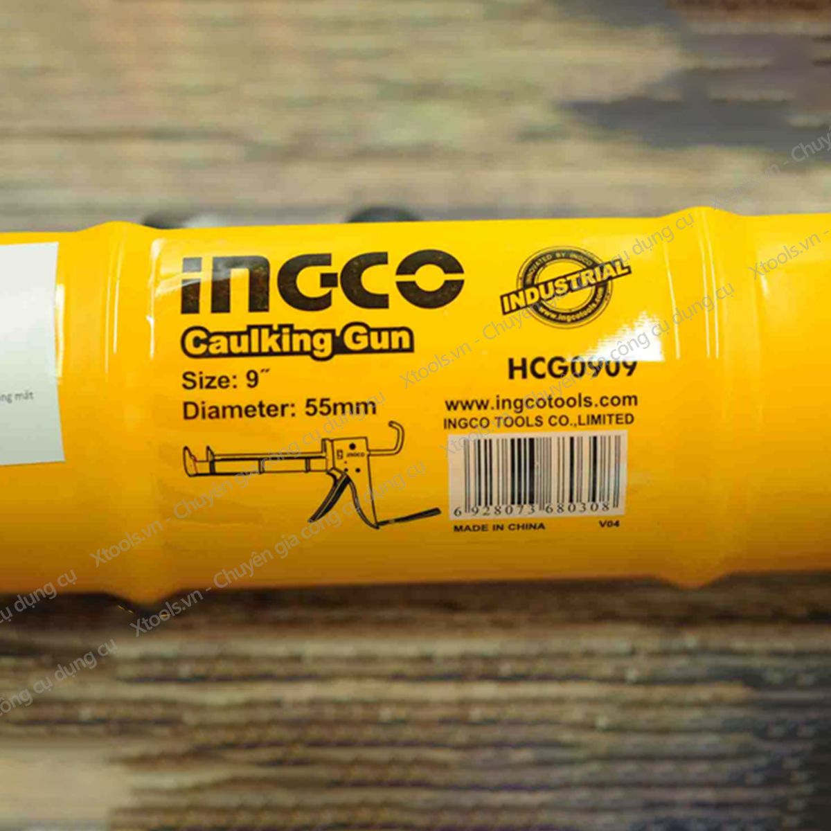 Súng bơm keo Silicol INGCO 9Inch súng bắn keo silicol thân xương thép siêu bền chắc chịu lực cao dễ dàng sử dụng XTOOLs -