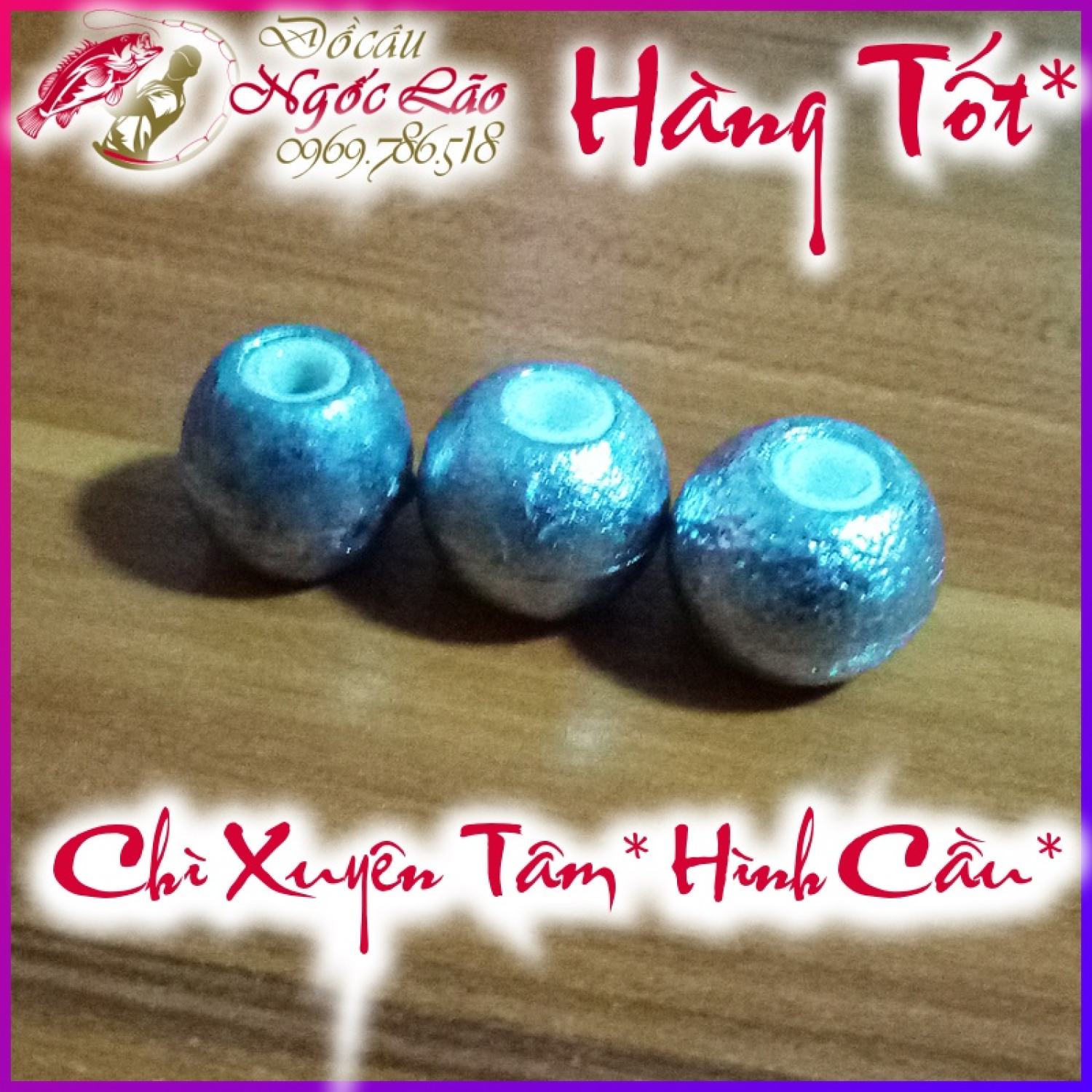 Chì câu cá xuyên tâm hình cầu - cỡ lớn - 20g 30g 40g 50g 60g 70g 80g ✰