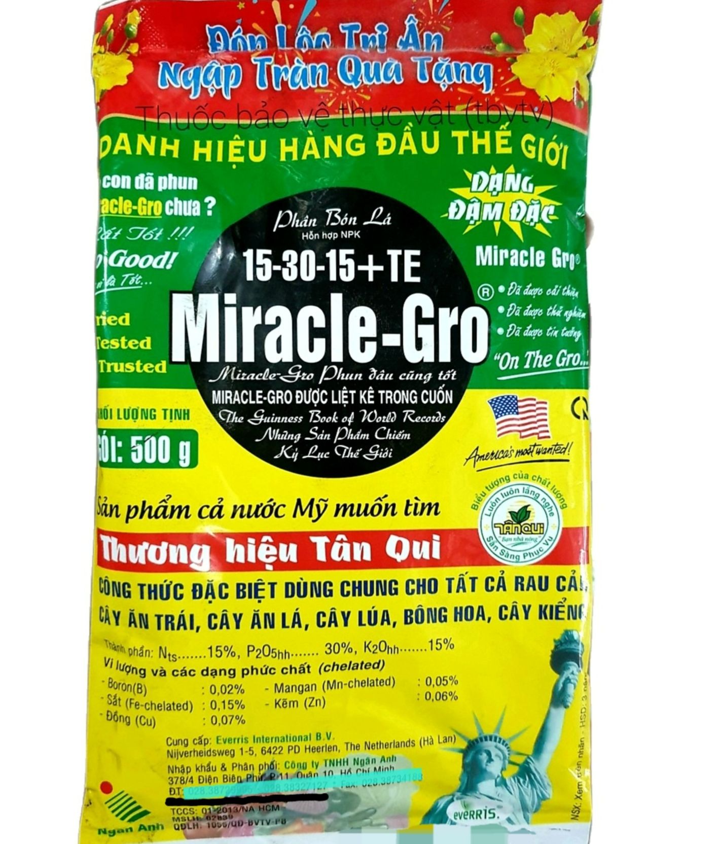 💎 Phân bón lá Miracle-Gro 15-30-15+TE Thương Hiệu Tân Qui 🌱 Phun đâu cũng tốt, đặc biệt cho hoa kiểng, cây kiểng, cây ăn trái, rau cải.