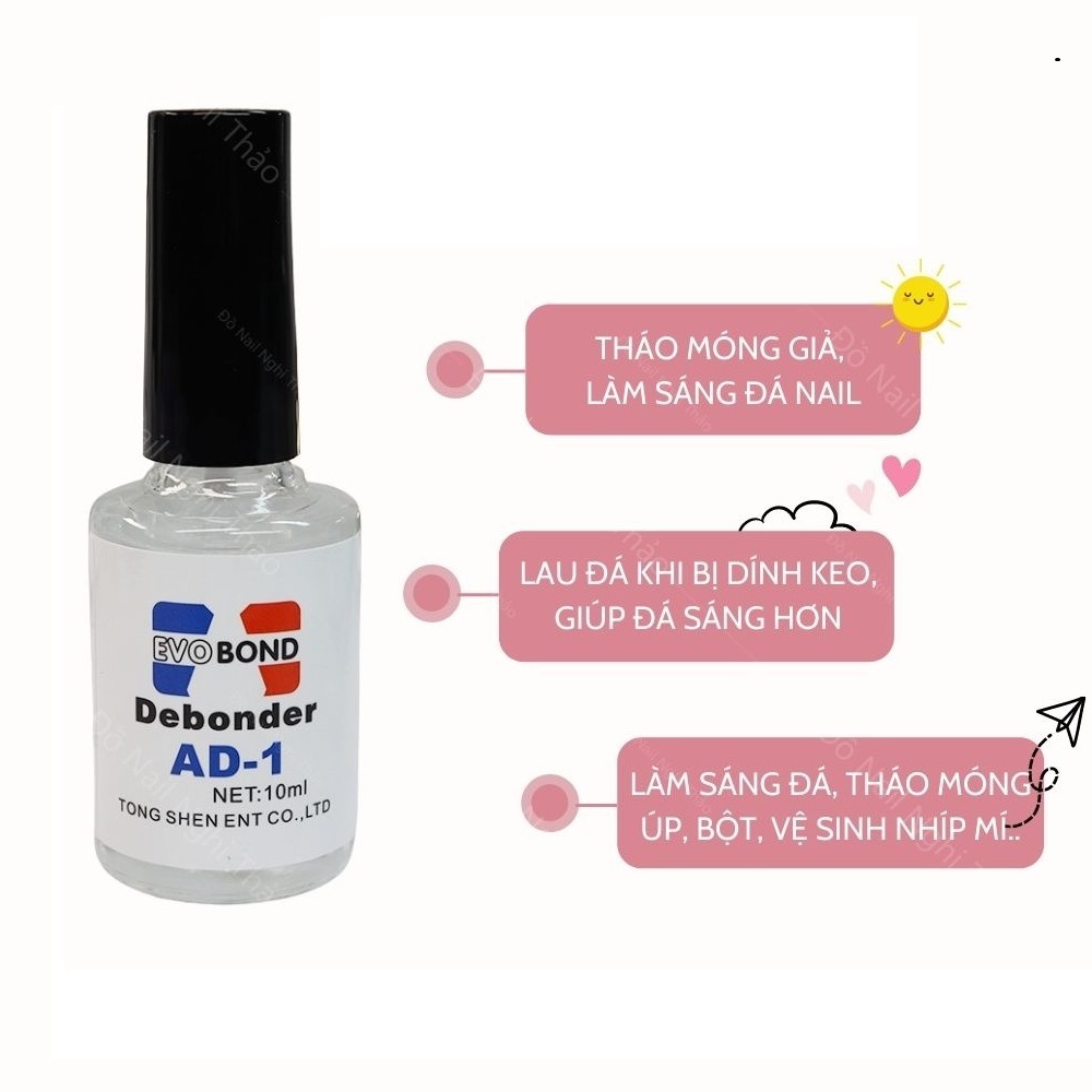Nước tháo móng giả, nước sáng đá nail AD 10ml