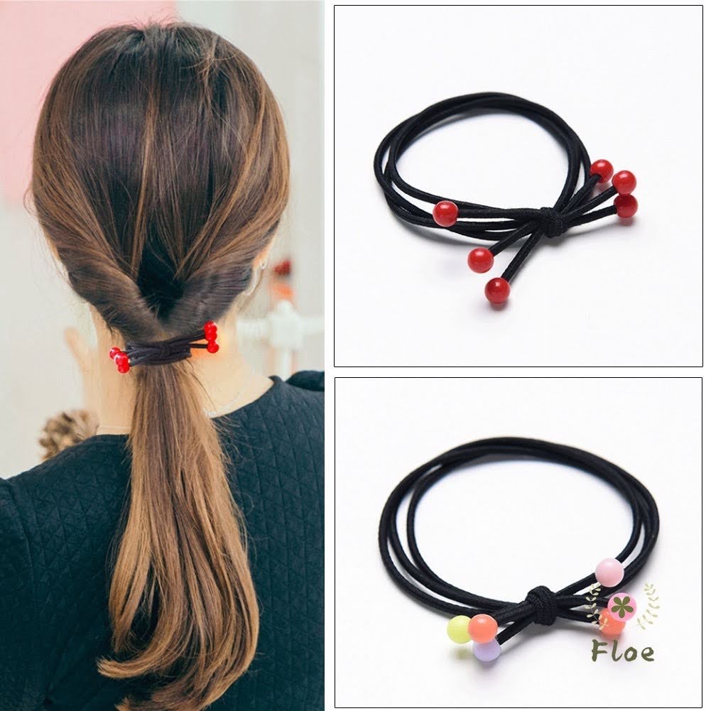 Set 10 Dây buột tóc dễ thương Đính Hình Thỏ , Style Hàn Quốc