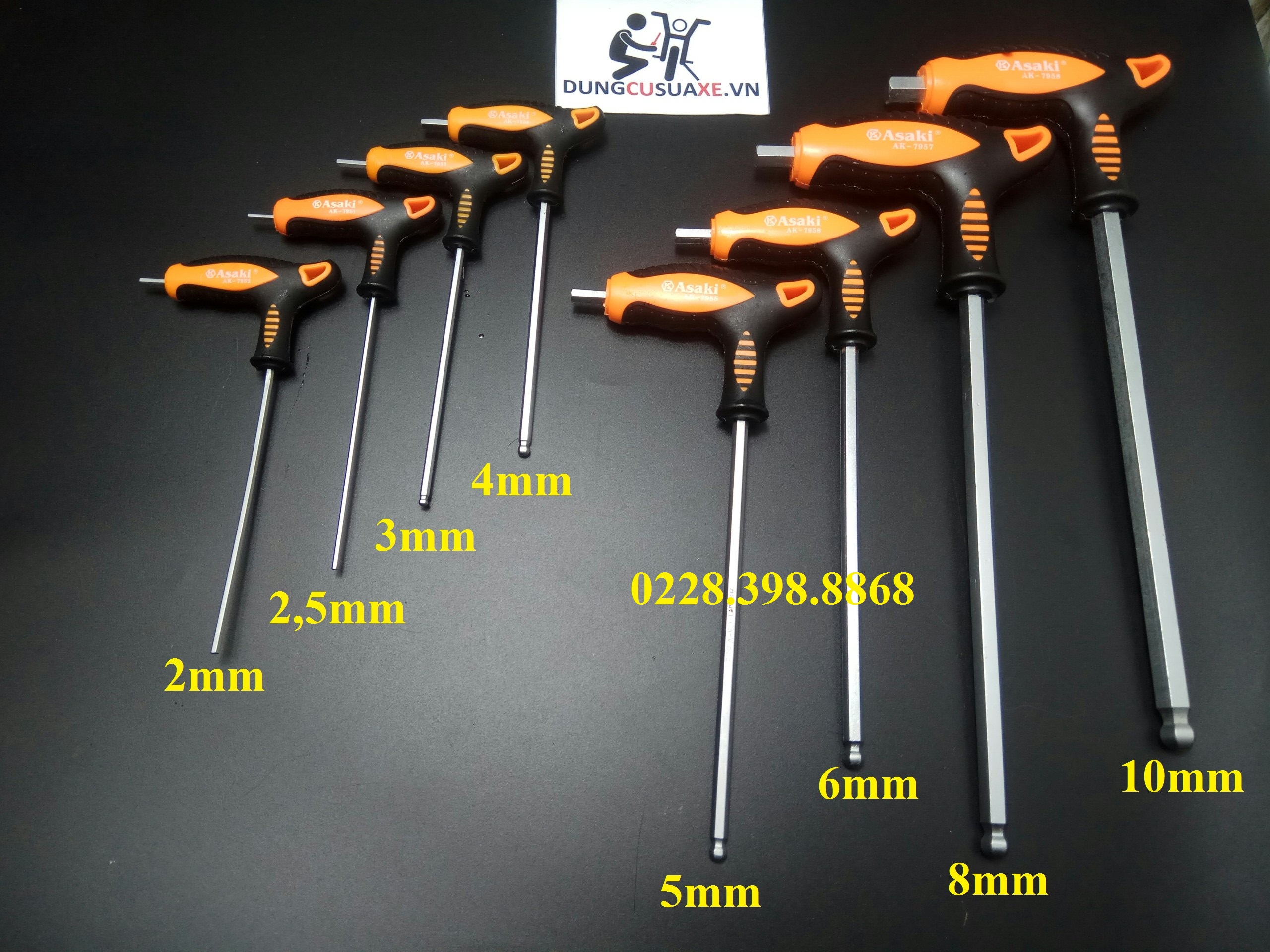[HÀNG CHÍNH HÃNG] [ ẢNH THẬT] BỘ LỤC GIÁC T 8 CÂY ASAKI [CHO KHÁCH XEM HÀNG]