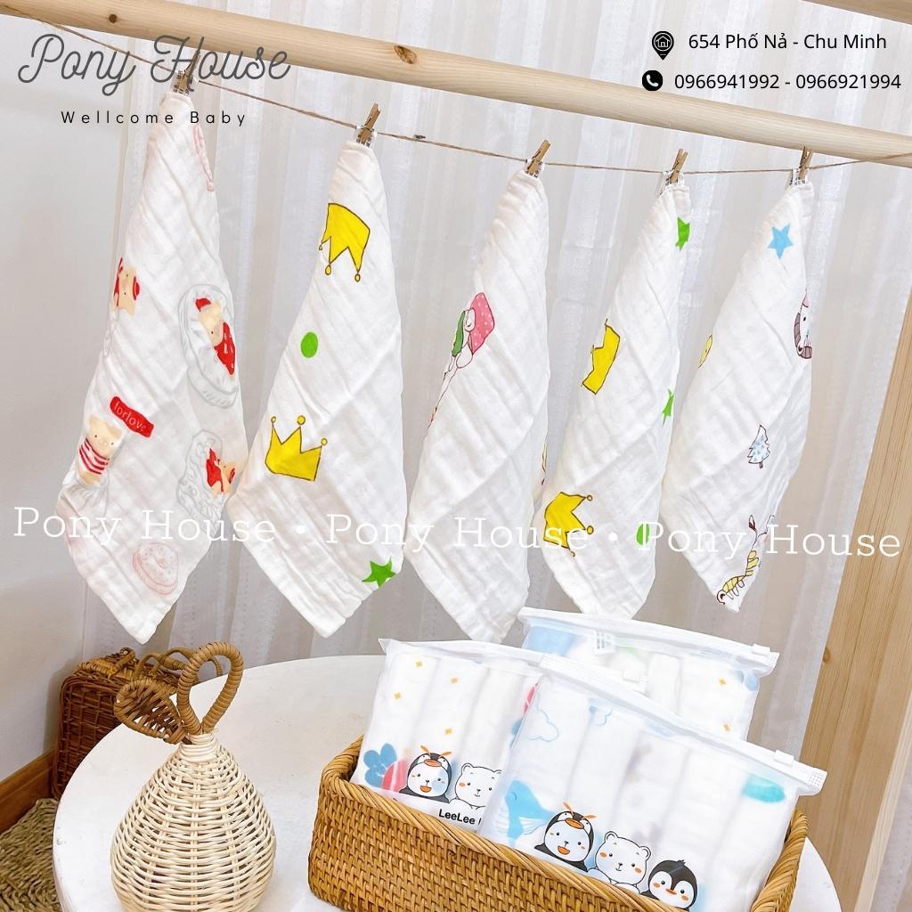Khăn sữa xô 6 lớp - set 5 khăn xô nhăn siêu mềm, mịn rửa mặt, tắm cho bé từ sơ sinh hàng loại 1