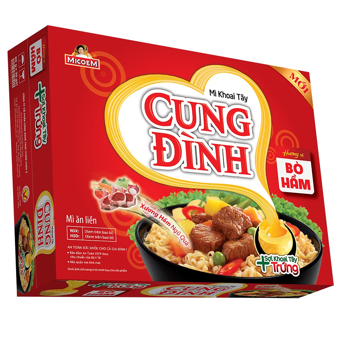 Thùng mì tôm cung đình Bò Hầm 30 gói x 80g