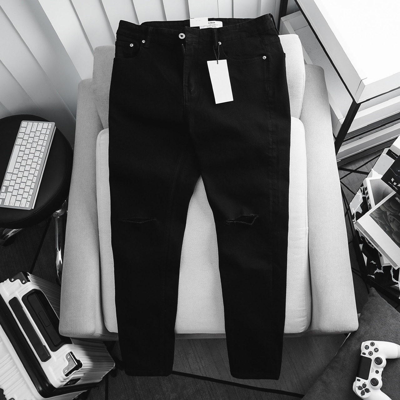 [Quần Jeam nam ống suông] Quần Bò Suông xuất khẩu jean cotton
