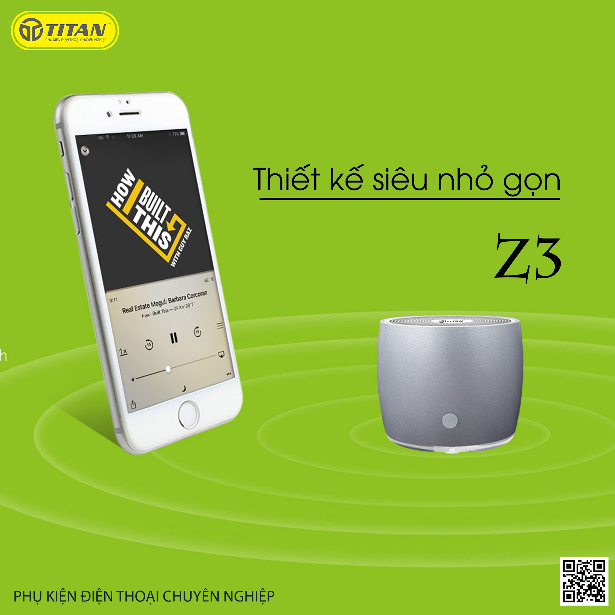 [Mã ELMAR31 Giảm 10%] Loa bluetooth TITAN - Z3 [BH 12 tháng]