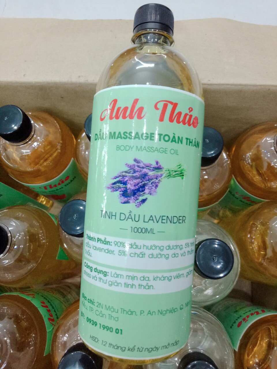 DẦU MASSAGE BODY LAVENDER ANH THẢO 1000ML