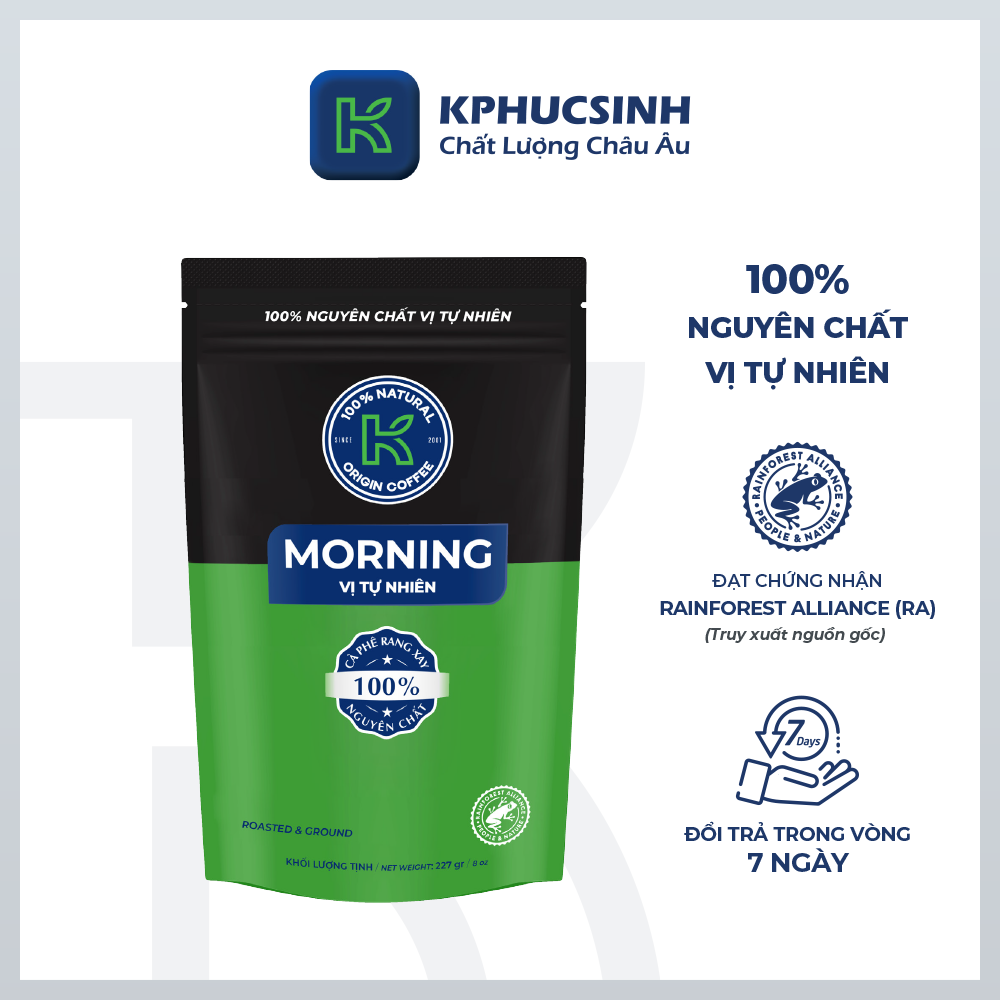 Cà Phê Rang Xay Nguyên Chất K Morning 227g/Túi - Thương Hiệu K COFFEE