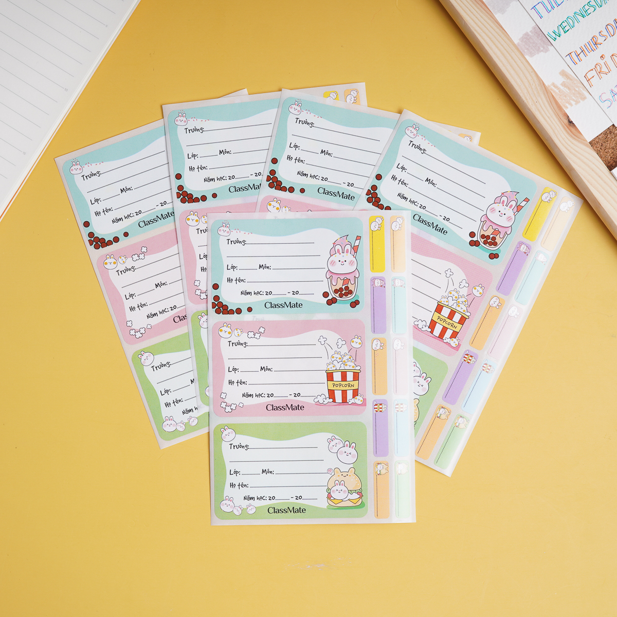 Nhãn Vở Có Keo Dán Sẵn CLASSMATE Rabbit 15 Cái/Túi CL-NT230