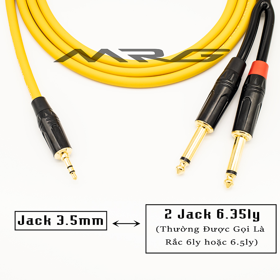 (5 Mét) Dây Jack 3.5Ly Ra 2 Đầu 6Ly (6.5ly)