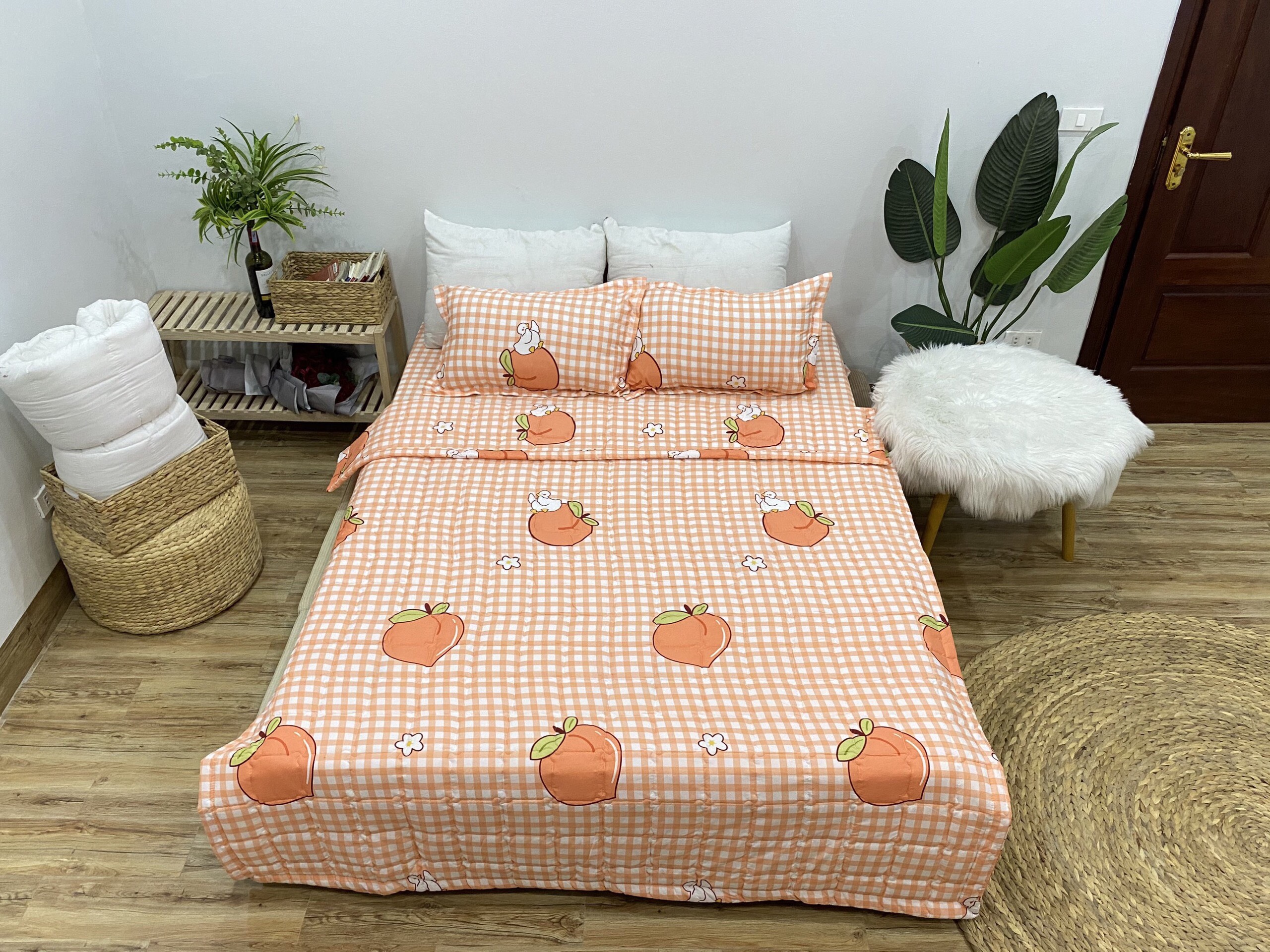 Bộ Ga Gối Cotton Poly Tiệm Nhà Cá - Nhiều Mẫu Lựa Chọn ( 1 Ga + 2 Vỏ Gối )