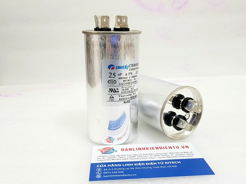 Tụ điều hòa - tụ máy lạnh - tụ khởi động cbb65a 25uf - 70uf