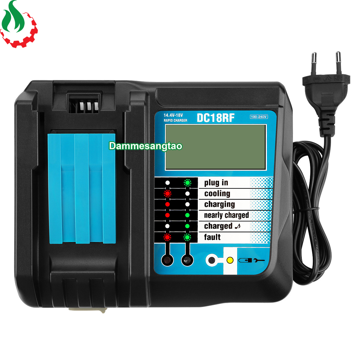 Sạc pin makita 14v 18v dc18rf lcd có cổng usb