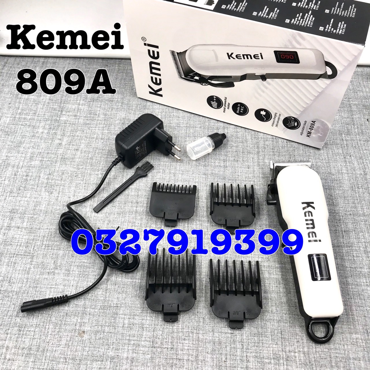 Kemei Premium Trimmer 809A - Trimmer 8000 Rpm Lithium-Ion Battery 2000Mah Lcd Screen Displays Battery Quantity