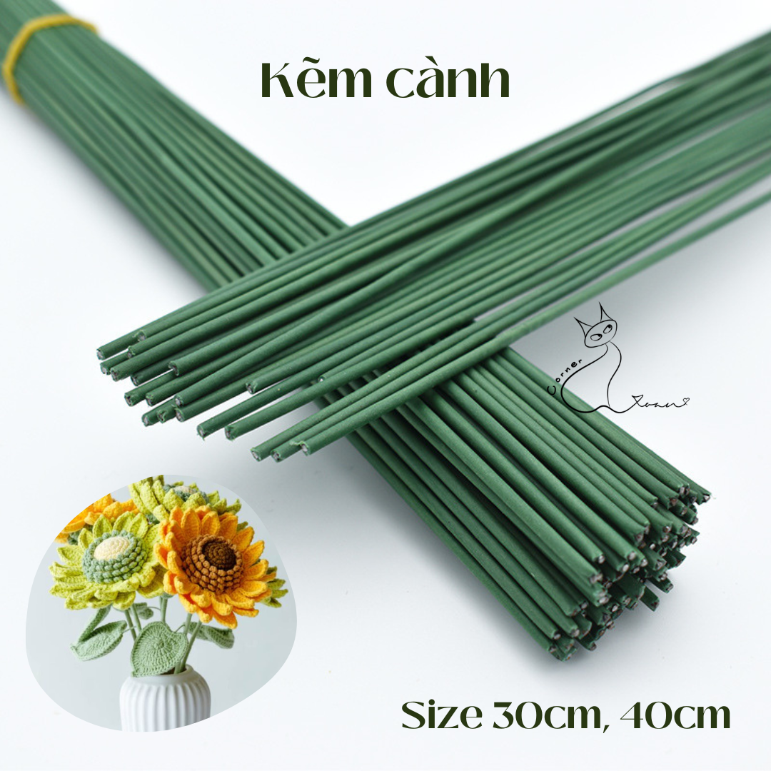 Kẽm làm cành hoa len | Kẽm hoa DIY (size 30, 40)