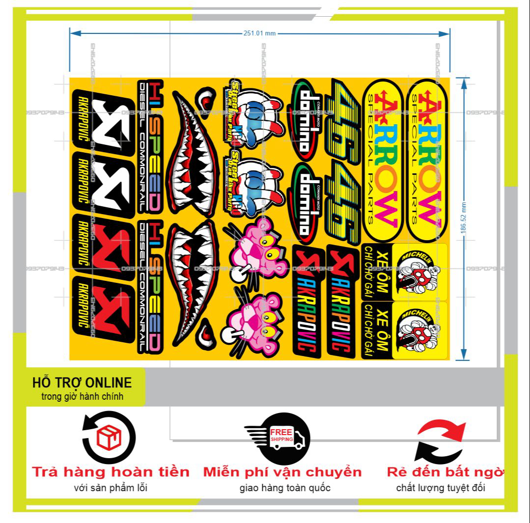Logo sticker răng cá mập