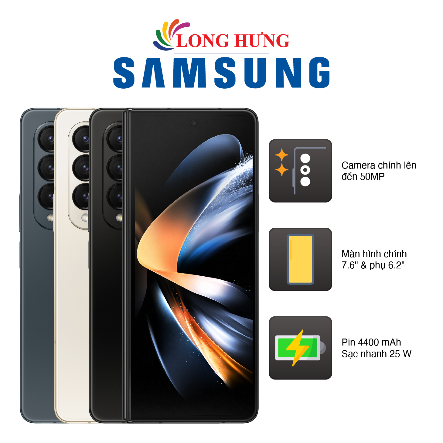 Điện thoại Samsung Galaxy Z Fold4 5G  - Hàng chính hãng - Màn hình rộng rãi, thoải mái, dung lượng pin lớn