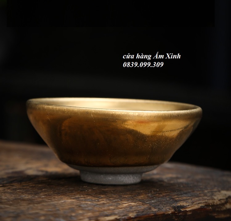 Chén Thiên Mục mạ vàng