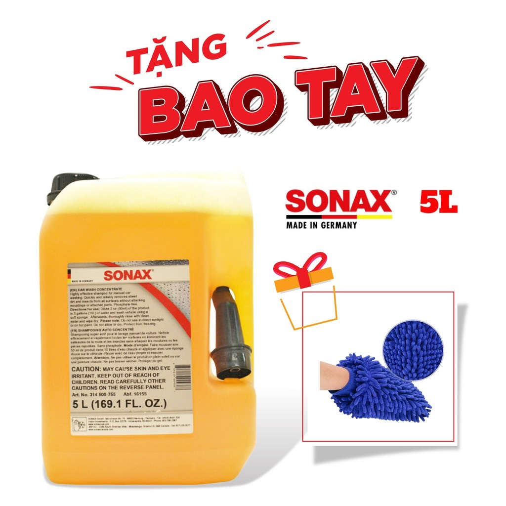 [HCM]Nước Rửa Xe Sonax Gloss Shampoo concentrate 314500 5 lít
