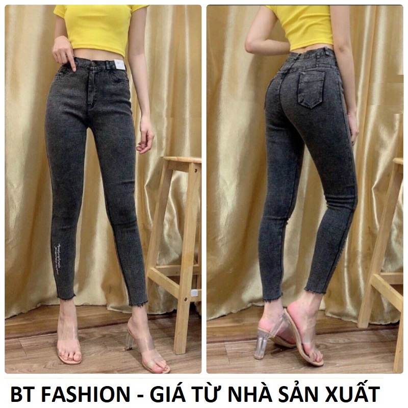 Quần Bò Nữ Kaki Thun Giả Jean Co Dãn Mạnh - BT Fashion (WASH) - LEG02 - Hình Thật, Video Thật