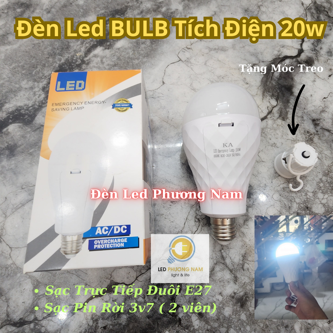 Bóng Đèn Led Tích Điện Thông Minh - Đèn Led Thiên Vân