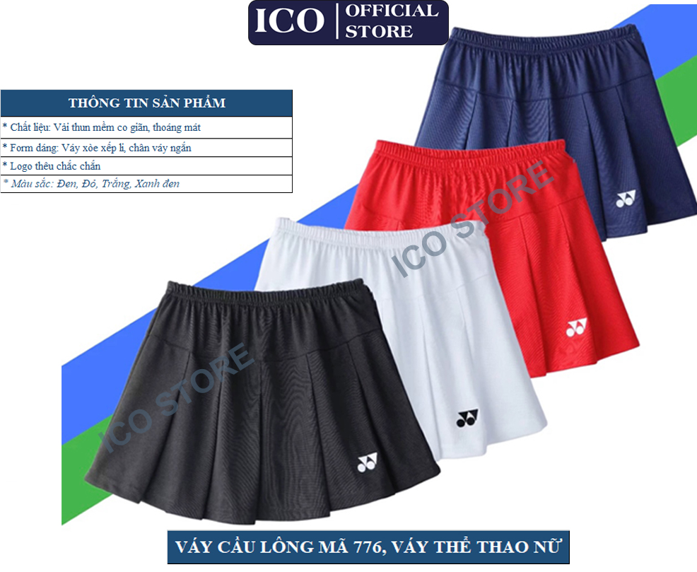 Váy cầu lông nữ 776, váy thể thao nữ 776