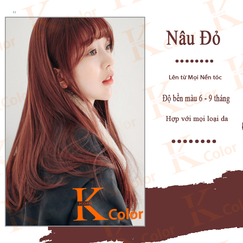 Thuốc nhuộm tóc màu NÂU ĐỎ Kcolor