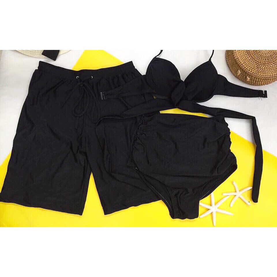 [HCM]Bikini  Cuple Đôi Nam Nữ Áo Chéo Quần Cạp Cao Đi Biễn Rẻ Đẹp Oderi50