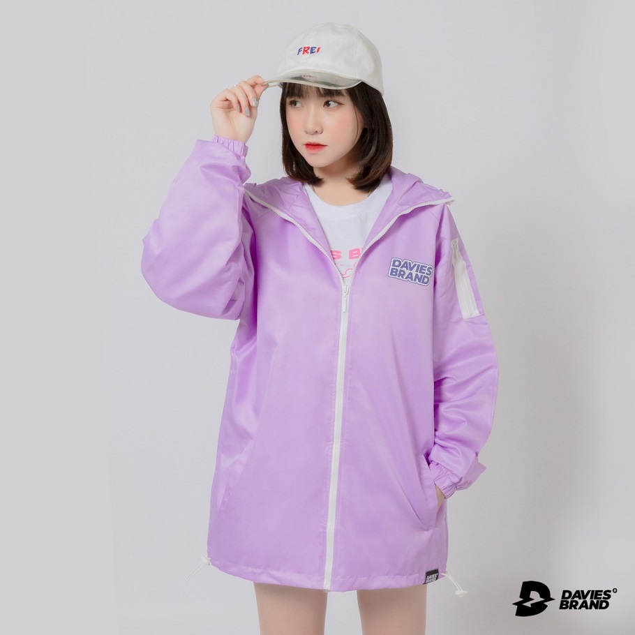 Áo khoác dù nữ form rộng màu tím DAVIES - DSS Jacket Basic Mark 3-Purple