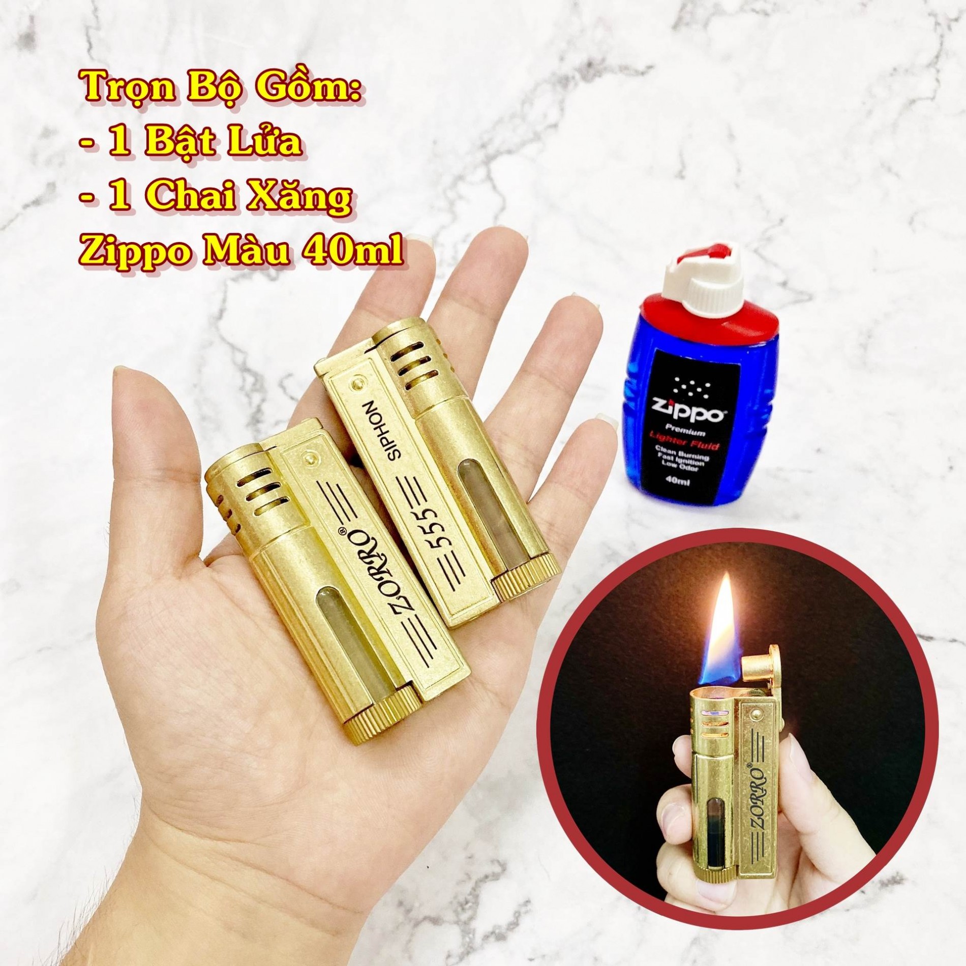 BẬT LỬA XĂNG LỘ THIÊN ZORRO SIPHON 555 (FULLBOX) - (XÀI XĂNG)
