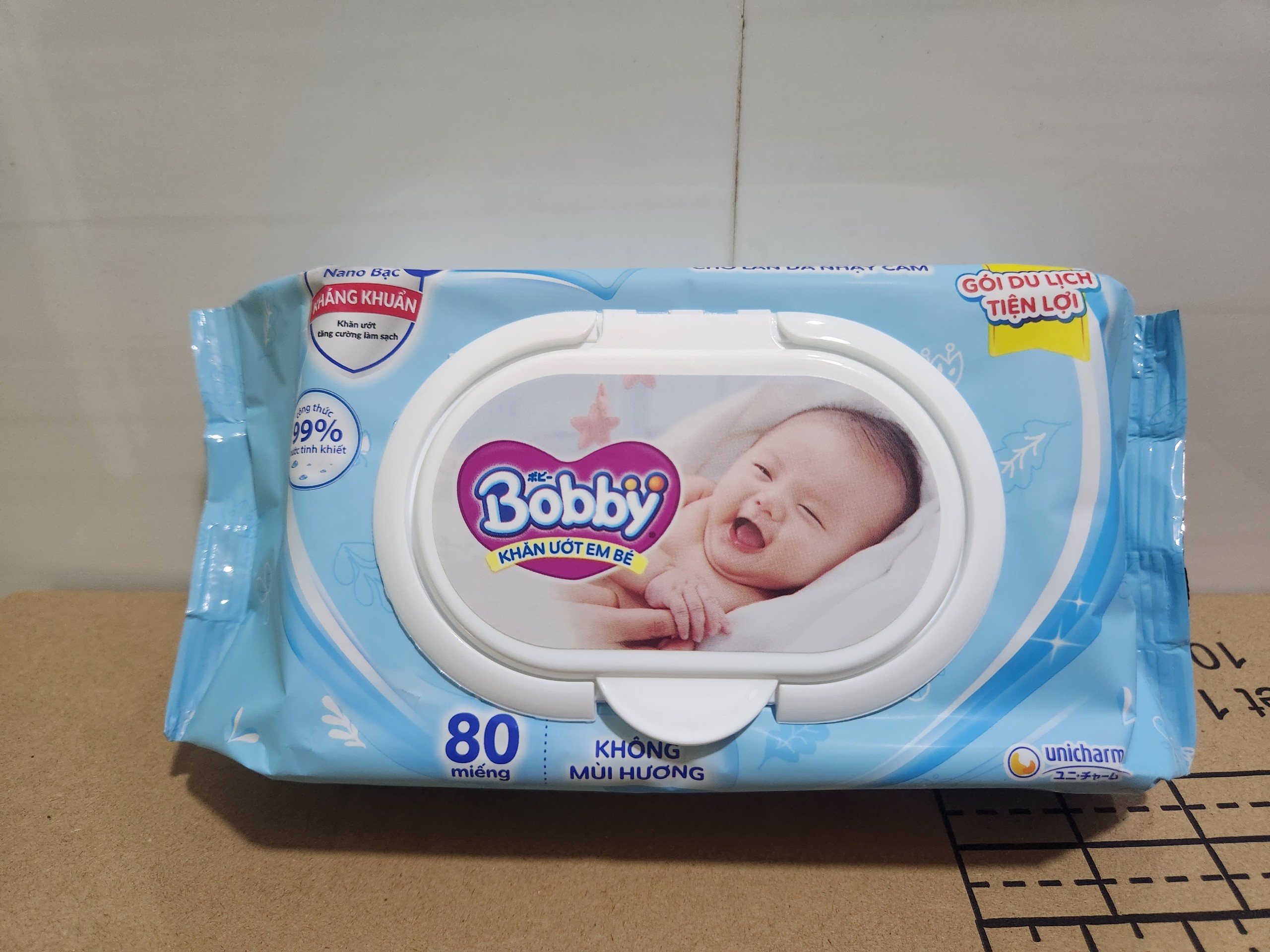 [CÓ NẮP] Khăn ướt BOBBY 80 TỜ không mùi
