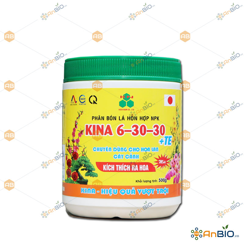 [HCM]PHÂN BÓN LÁ CAO CẤP KINA 6-30-30 + TE Hũ 500g THÚC ĐẨY RA HOA LAN HOA KIỂNG - C5.1025