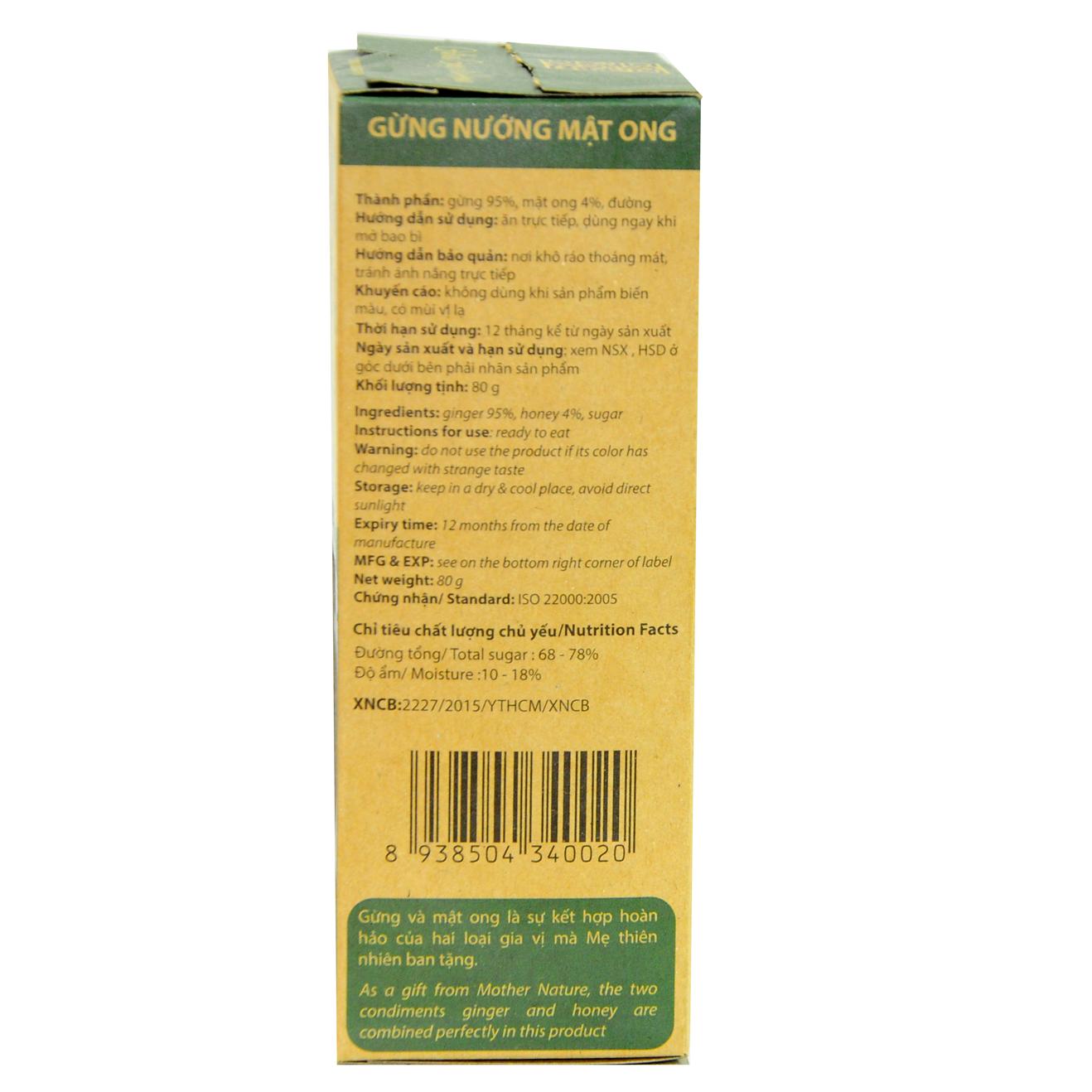 GỪNG NƯỚNG MẬT ONG 80G