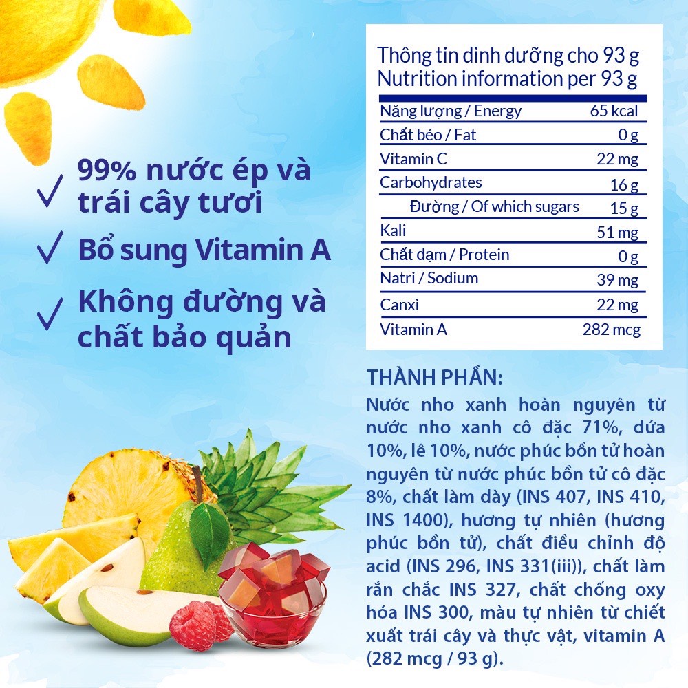 Thạch Trái Cây Từ Nước Ép Phúc Bồn Tử Dole