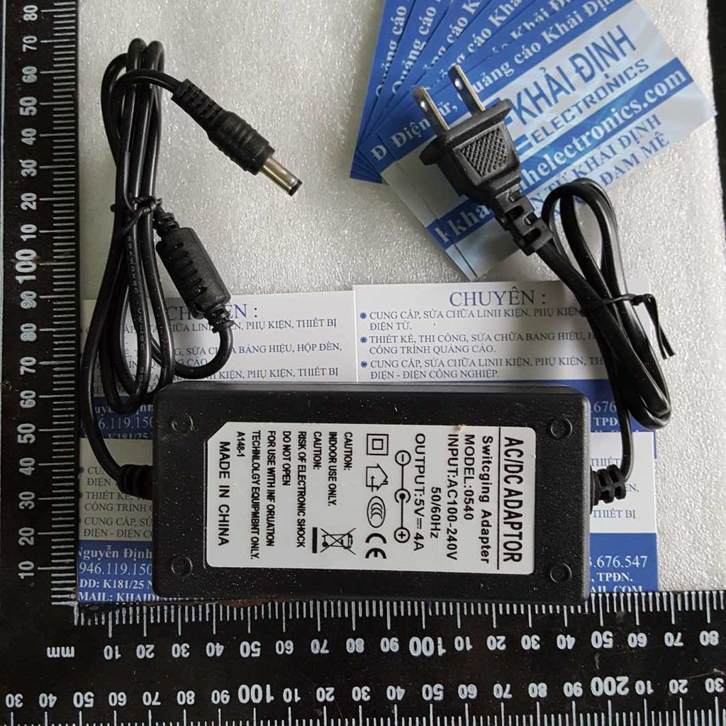Nguồn adapter 5v 4a 5v 4000ma, đầu ac kéo dài, cổng 5.5*2.1mm kde3574