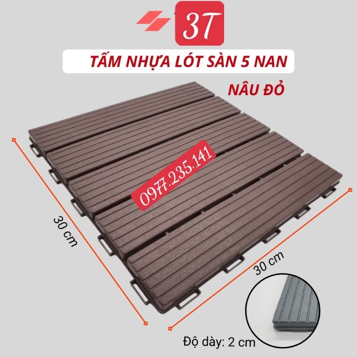 Tấm lót sàn PP.30x30x2cm, Vỉ Nhựa Lót Sàn Ban Công, HVNXK, Vỉ gỗ nhựa Composite lót sàn ngoài trời