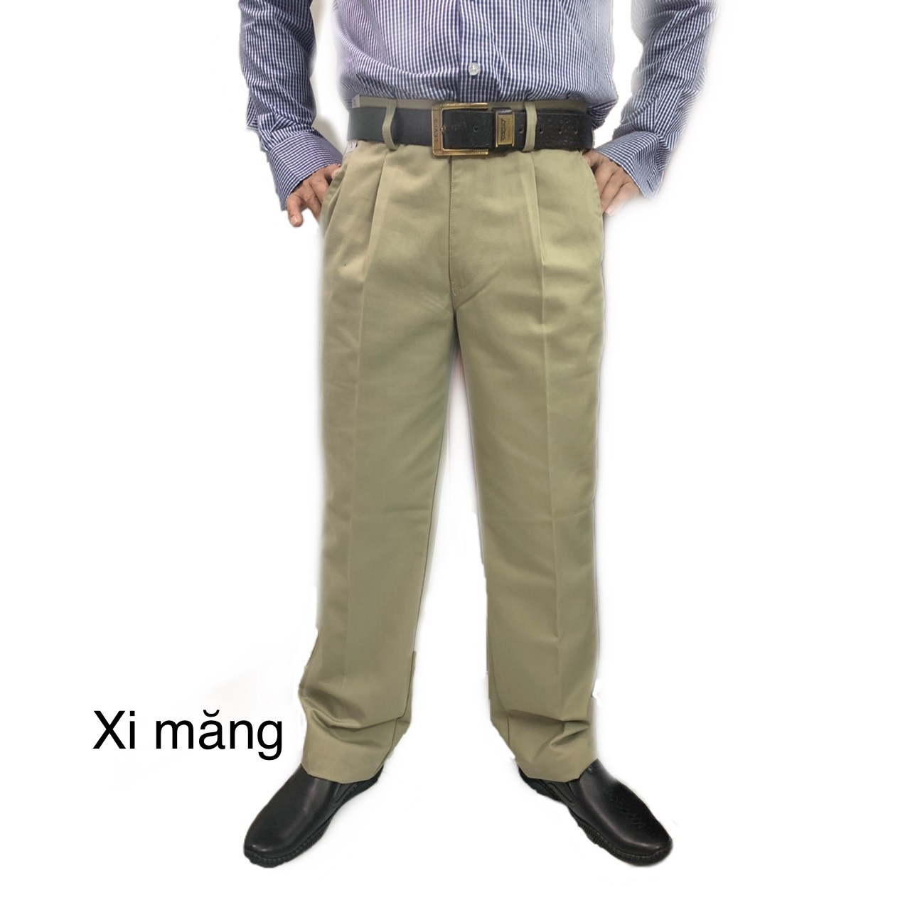 Quần kaki trung niên xếp ly