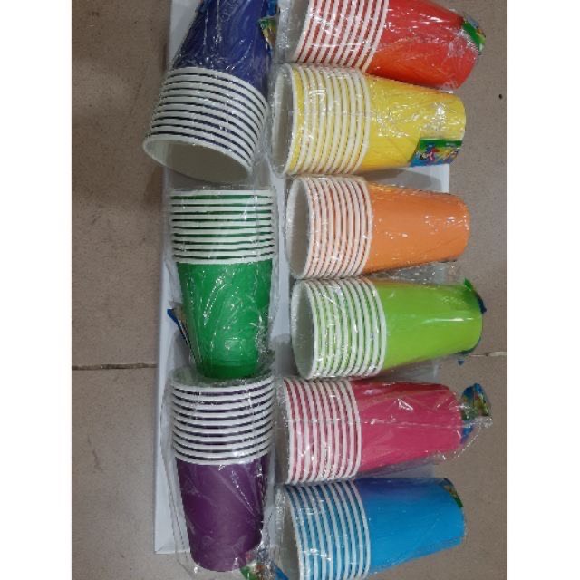 Sét 10 cốc giấy đa màu